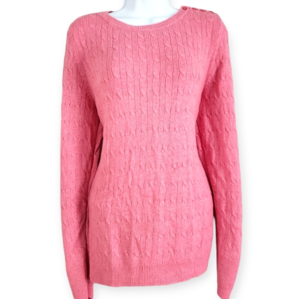 Talbots Pink Cable Knit Sweater